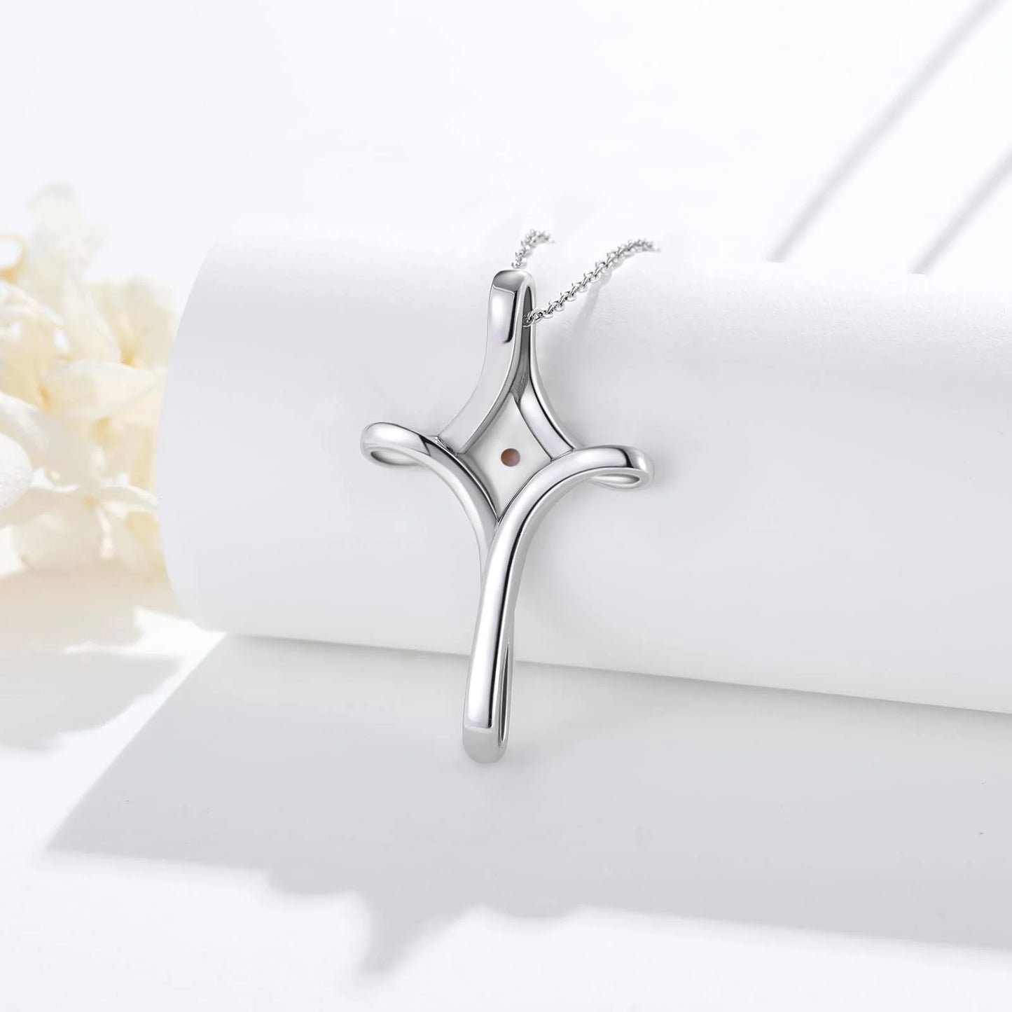 Mustard Seed Faith Cross Necklace 925 Sterling Silver Faith Hope Love Pendant Necklace Inspirational Religious Necklace Christian Faith Jewelry Gift for Women