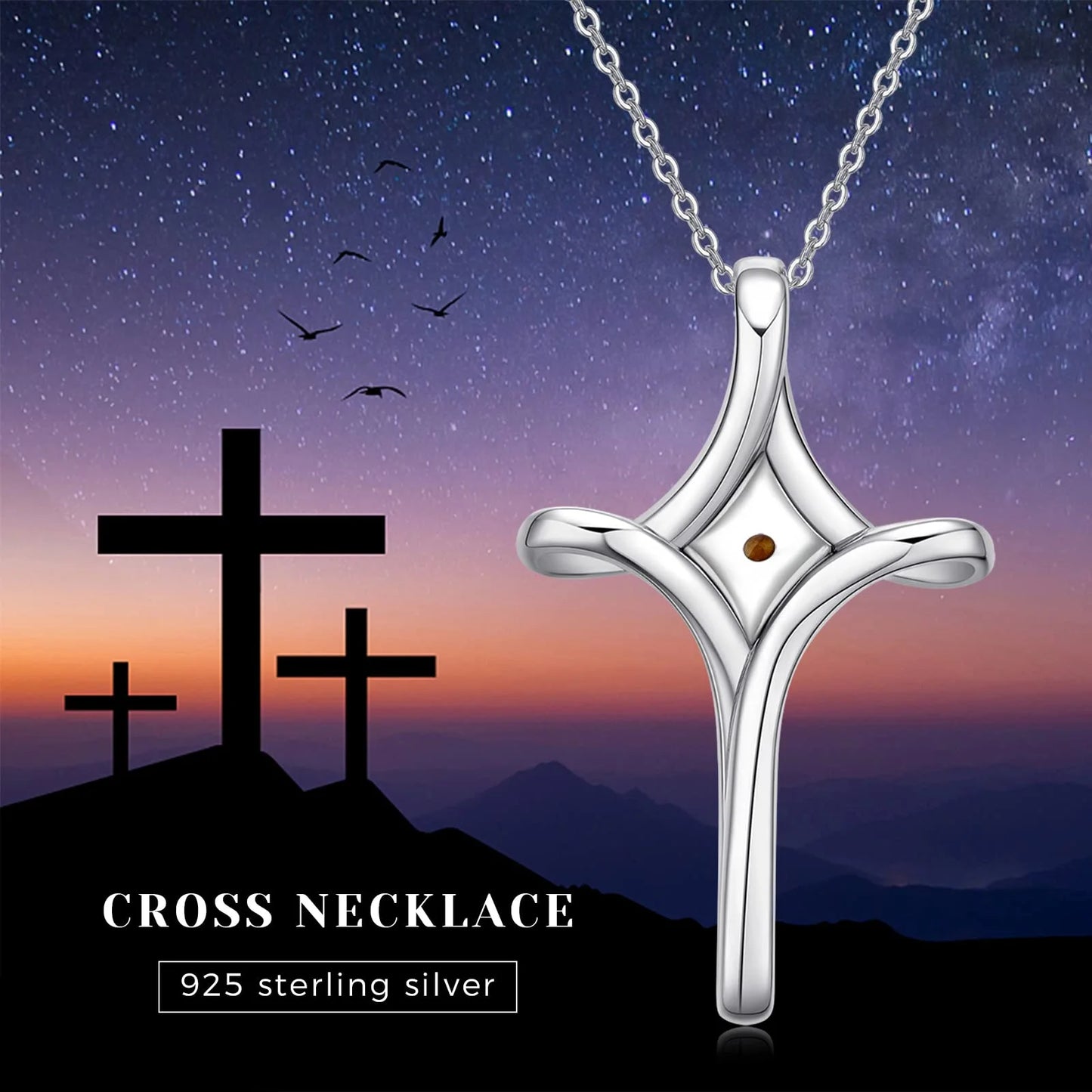 Mustard Seed Faith Cross Necklace 925 Sterling Silver Faith Hope Love Pendant Necklace Inspirational Religious Necklace Christian Faith Jewelry Gift for Women