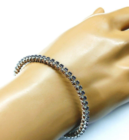 Wire Wrapped Amethyst Crystal Tennis Bracelet Bangle
