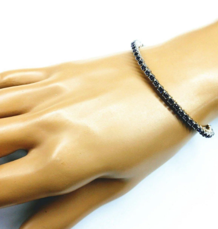 Wire Wrapped Amethyst Crystal Tennis Bracelet Bangle
