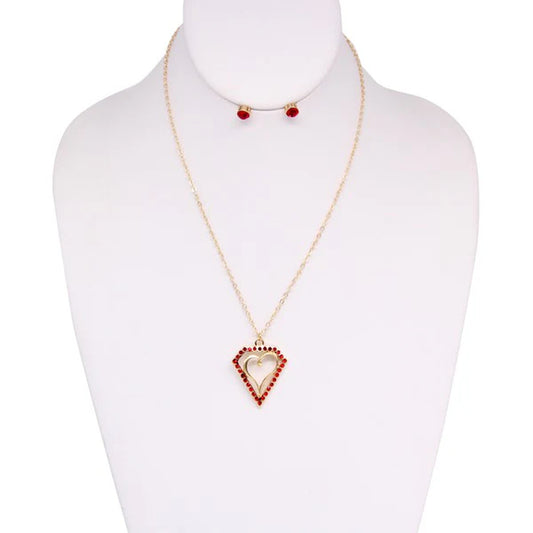 Stunning Heart Pendant Necklace Set – Perfect Gift for Loved Ones!