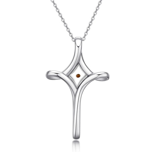 Mustard Seed Faith Cross Necklace 925 Sterling Silver Faith Hope Love Pendant Necklace Inspirational Religious Necklace Christian Faith Jewelry Gift for Women