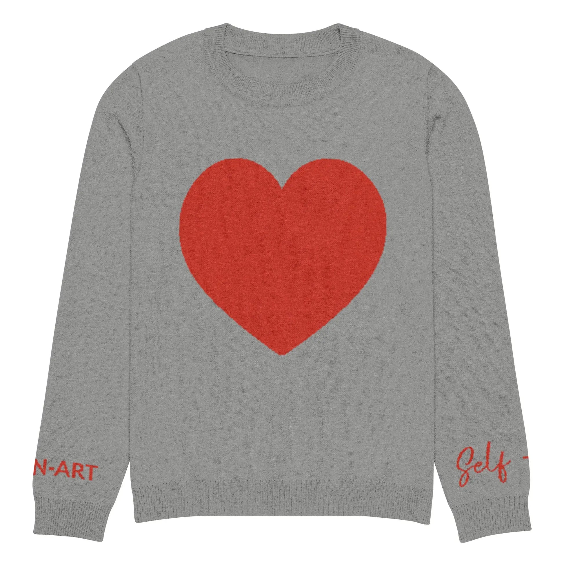 Heart - Knitted Crew Neck Sweater GREY | Crew Neck Knitted Sweater